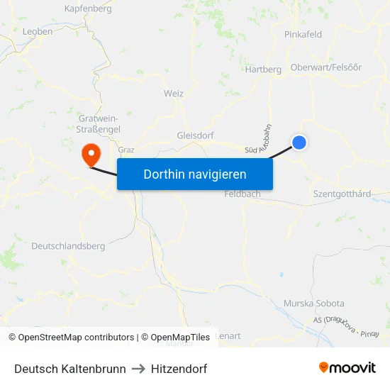 Deutsch Kaltenbrunn to Hitzendorf map