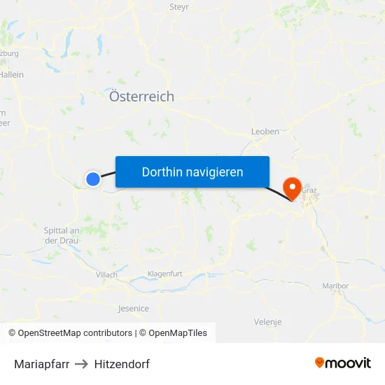 Mariapfarr to Hitzendorf map