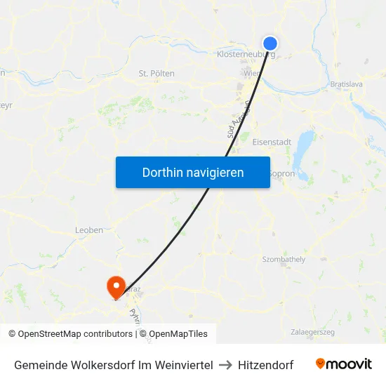 Gemeinde Wolkersdorf Im Weinviertel to Hitzendorf map