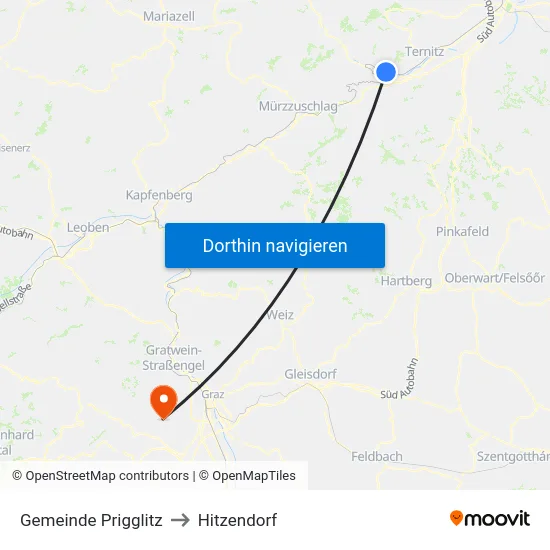 Gemeinde Prigglitz to Hitzendorf map