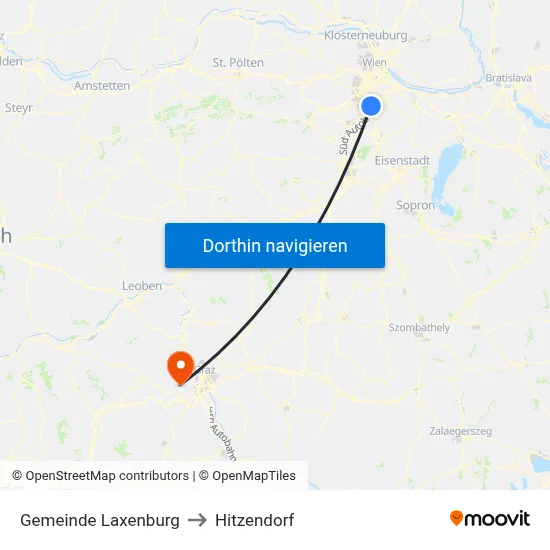 Gemeinde Laxenburg to Hitzendorf map