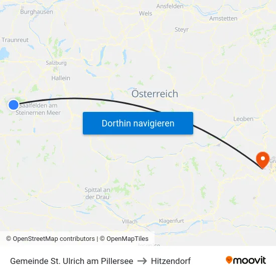 Gemeinde St. Ulrich am Pillersee to Hitzendorf map