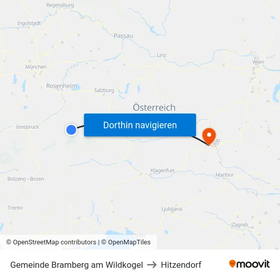 Gemeinde Bramberg am Wildkogel to Hitzendorf map