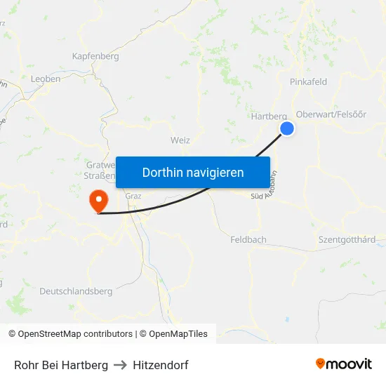 Rohr Bei Hartberg to Hitzendorf map