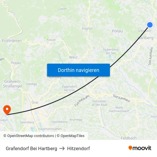 Grafendorf Bei Hartberg to Hitzendorf map