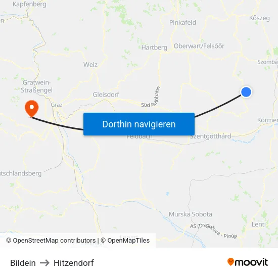 Bildein to Hitzendorf map