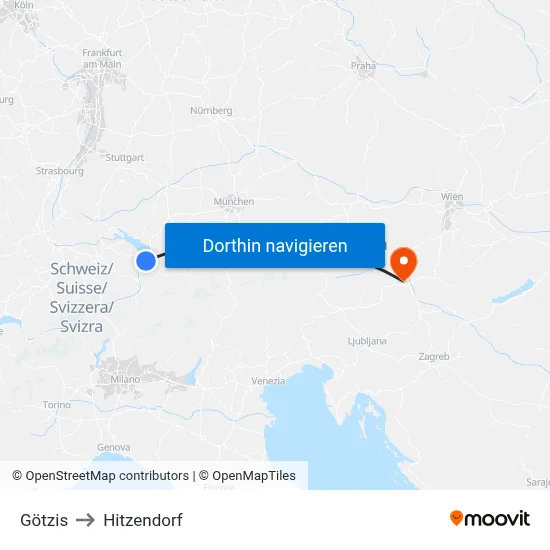 Götzis to Hitzendorf map