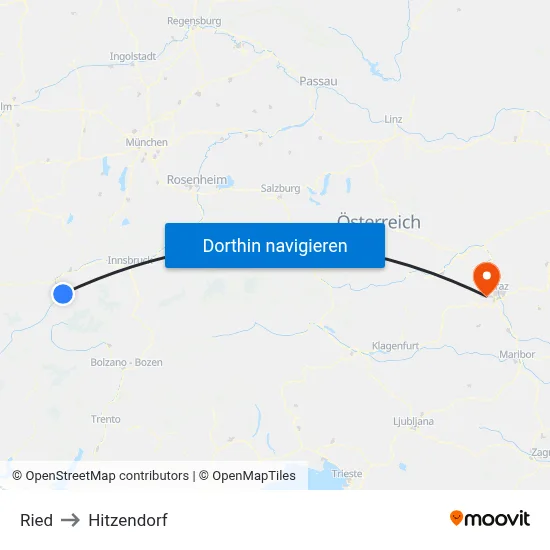 Ried to Hitzendorf map
