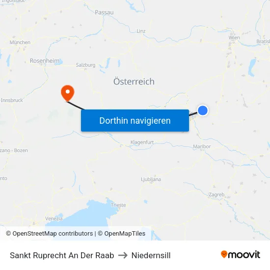 Sankt Ruprecht An Der Raab to Niedernsill map