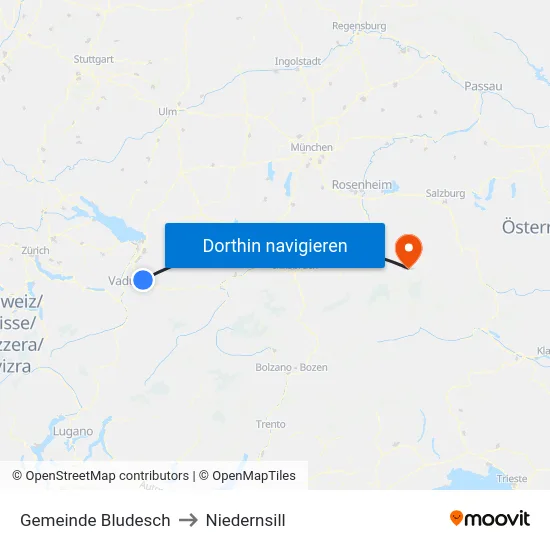 Gemeinde Bludesch to Niedernsill map