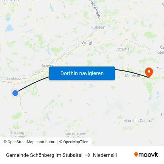 Gemeinde Schönberg Im Stubaital to Niedernsill map