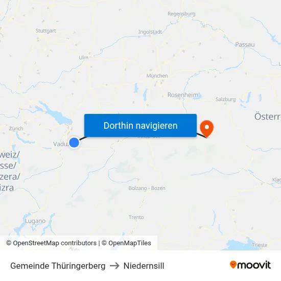 Gemeinde Thüringerberg to Niedernsill map