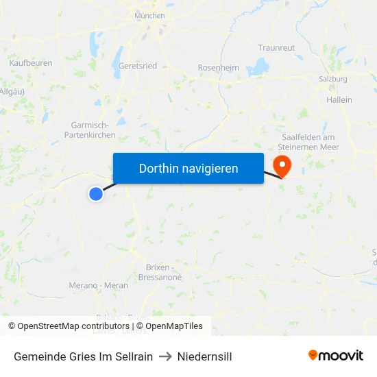 Gemeinde Gries Im Sellrain to Niedernsill map
