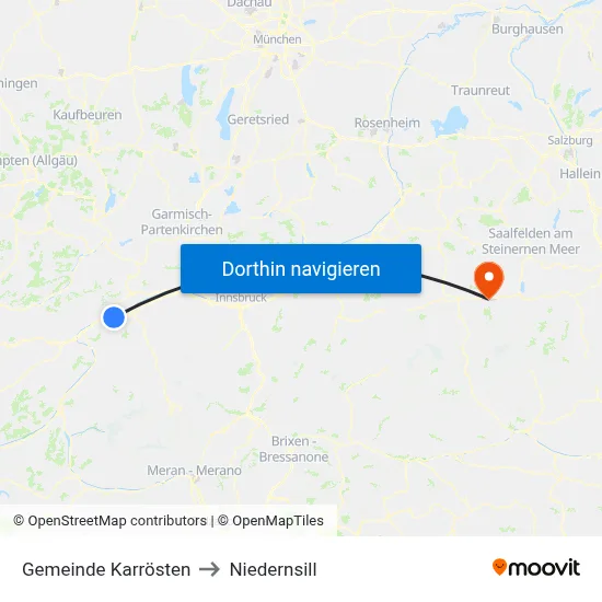 Gemeinde Karrösten to Niedernsill map