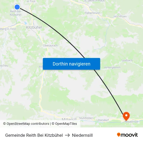 Gemeinde Reith Bei Kitzbühel to Niedernsill map