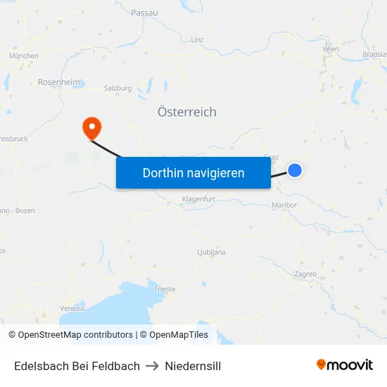 Edelsbach Bei Feldbach to Niedernsill map
