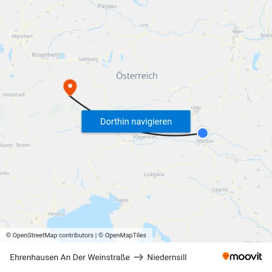 Ehrenhausen An Der Weinstraße to Niedernsill map
