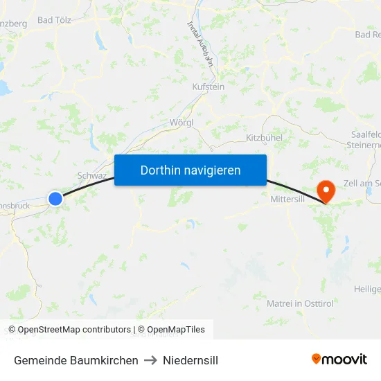 Gemeinde Baumkirchen to Niedernsill map