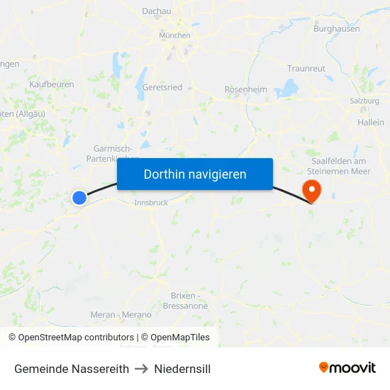Gemeinde Nassereith to Niedernsill map