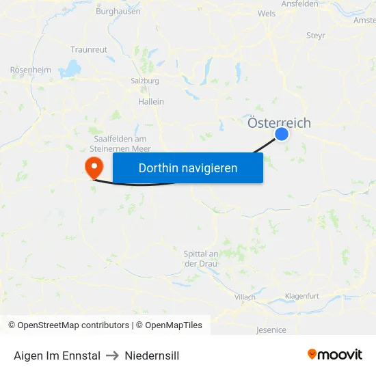 Aigen Im Ennstal to Niedernsill map