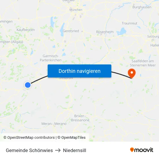 Gemeinde Schönwies to Niedernsill map