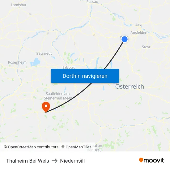 Thalheim Bei Wels to Niedernsill map