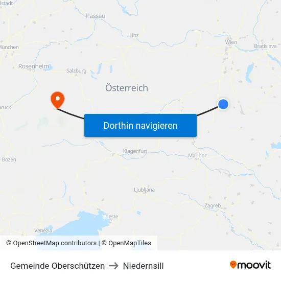 Gemeinde Oberschützen to Niedernsill map