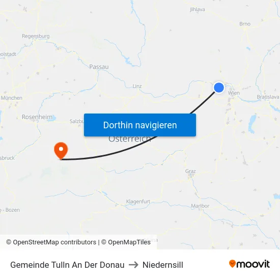 Gemeinde Tulln An Der Donau to Niedernsill map