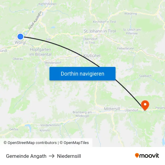 Gemeinde Angath to Niedernsill map