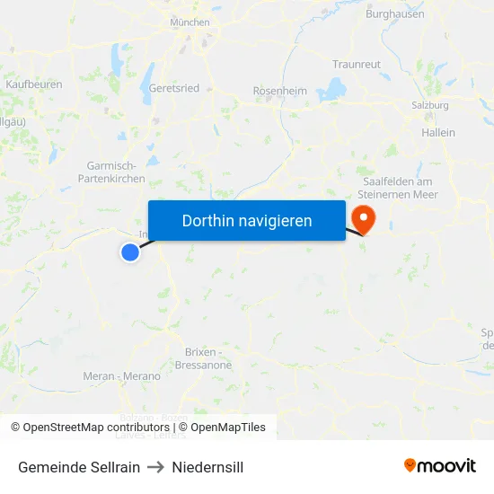 Gemeinde Sellrain to Niedernsill map