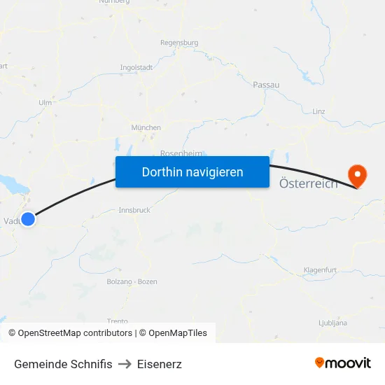 Gemeinde Schnifis to Eisenerz map
