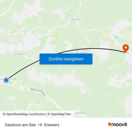 Gaishorn am See to Eisenerz map