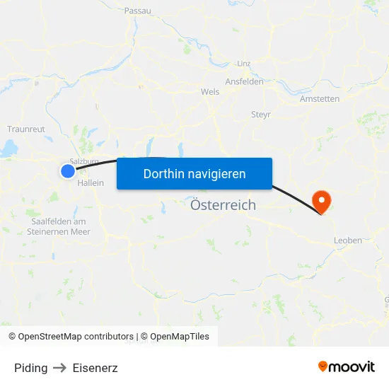 Piding to Eisenerz map