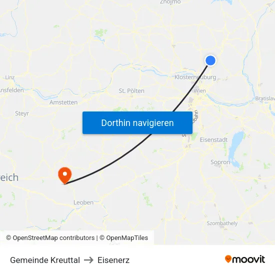 Gemeinde Kreuttal to Eisenerz map