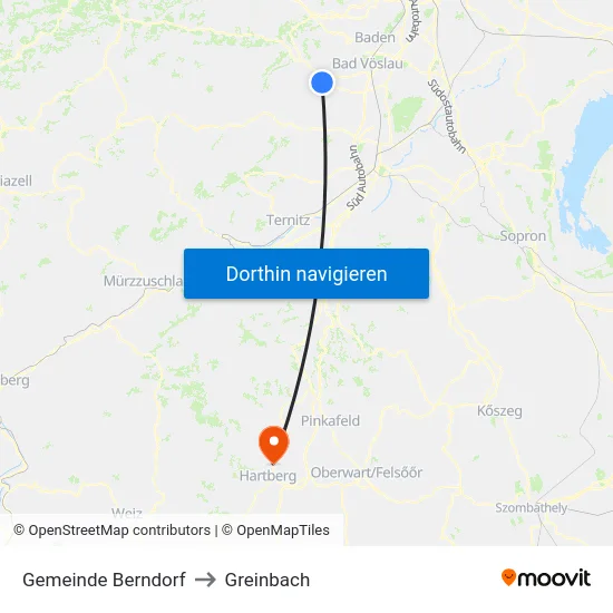 Gemeinde Berndorf to Greinbach map