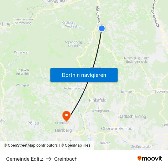 Gemeinde Edlitz to Greinbach map