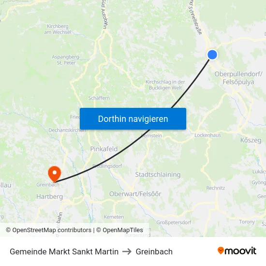 Gemeinde Markt Sankt Martin to Greinbach map
