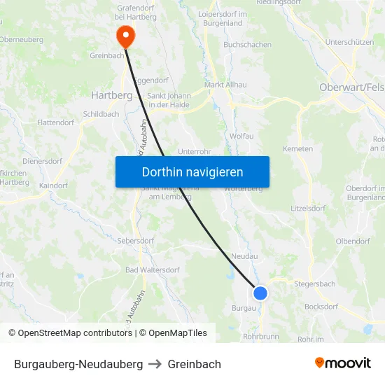 Burgauberg-Neudauberg to Greinbach map