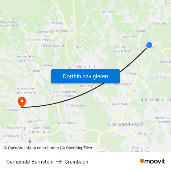Gemeinde Bernstein to Greinbach map