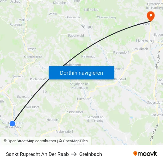 Sankt Ruprecht An Der Raab to Greinbach map