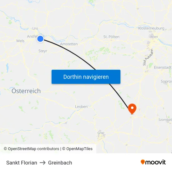 Sankt Florian to Greinbach map
