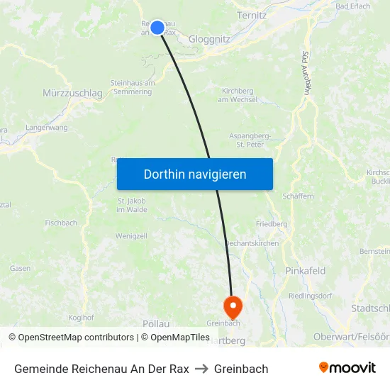 Gemeinde Reichenau An Der Rax to Greinbach map