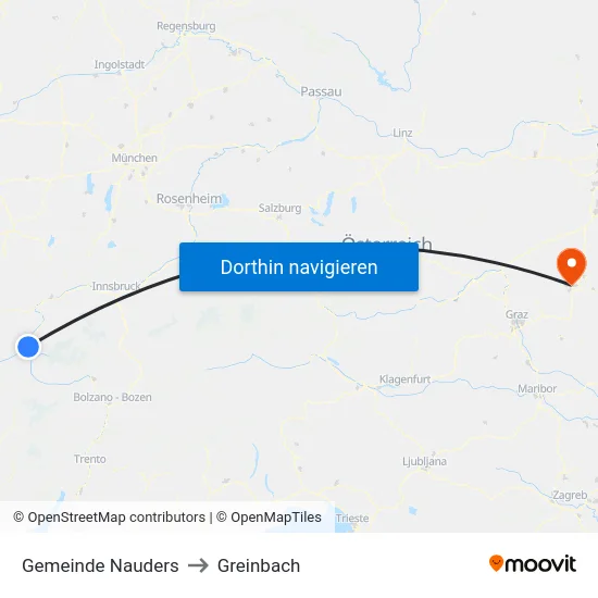 Gemeinde Nauders to Greinbach map
