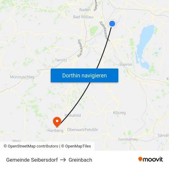 Gemeinde Seibersdorf to Greinbach map