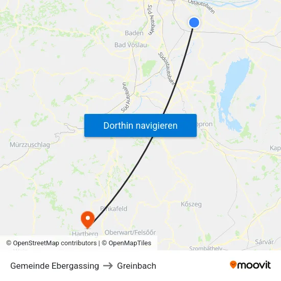 Gemeinde Ebergassing to Greinbach map