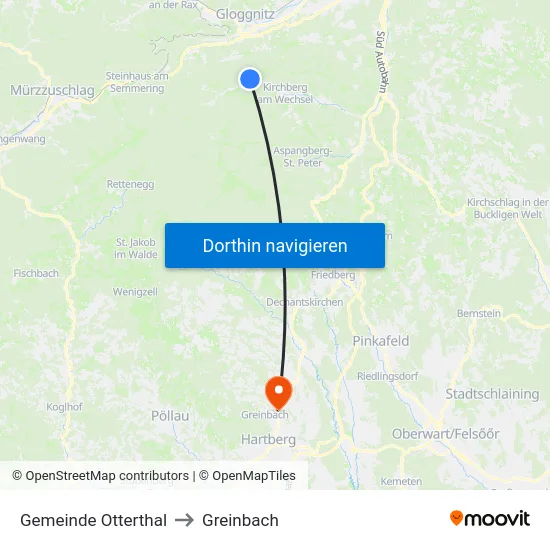 Gemeinde Otterthal to Greinbach map