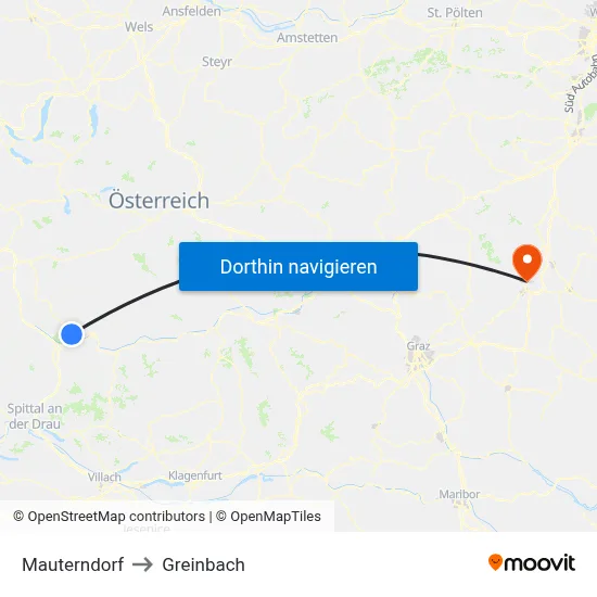 Mauterndorf to Greinbach map