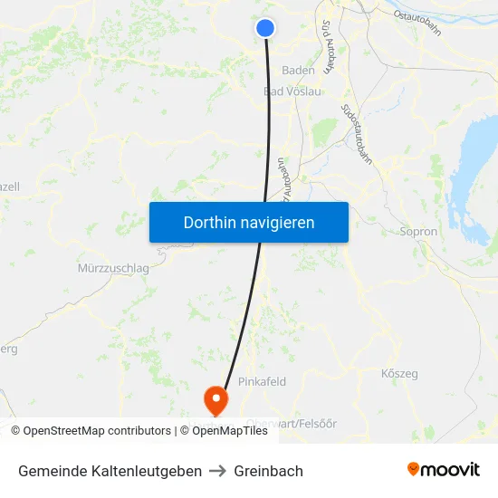 Gemeinde Kaltenleutgeben to Greinbach map