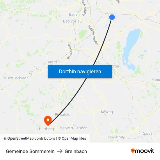 Gemeinde Sommerein to Greinbach map