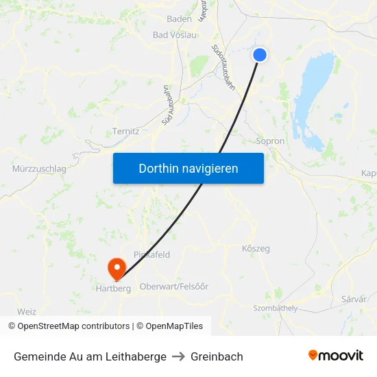 Gemeinde Au am Leithaberge to Greinbach map